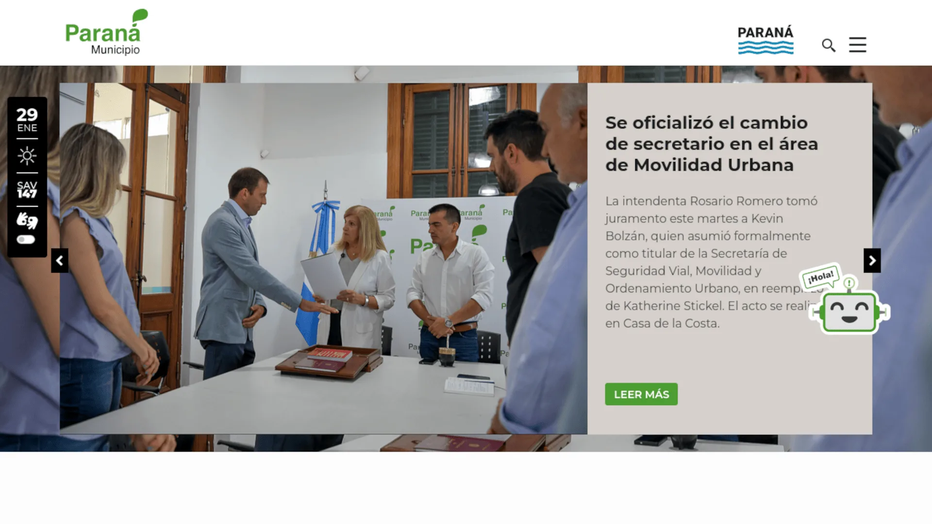 Sitio web institucional de la Municipalidad de Paraná desarrollado por Mi Web Rentable